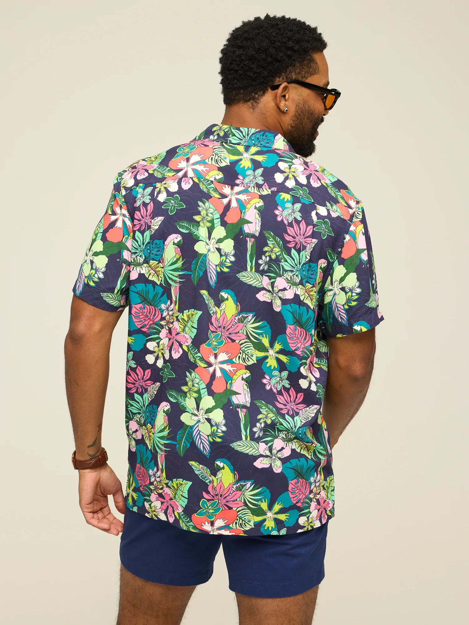 The Canopy (Rayon Sunday Shirt)- Navy - Image 2